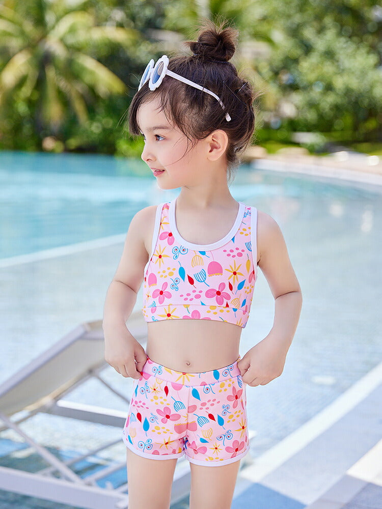 水着 キッズ 水着 女の子 セパレート セパレート 子供 水着 女の子 ラッシュガード スクール水着 幼稚園 小学生 中学生 スイミング スクール 海水浴 スイ copysku-41