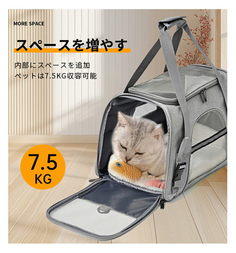 ペットキャリーバッグ ペットキャリーキャリー 猫 小型 猫用 犬用 犬  小型犬 散歩バッグ ドライブ 防災 避難用 ペット 旅行 防災グッズ 折りたたみ 折り petbag-001