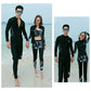フィットネス水着 水着 レディース ビキニ ラッシュガード ショートパンツ レギンス 上下5点セット ノンワイヤー パット入り パンツ 体型カバー 長袖 メンズ copysku-187