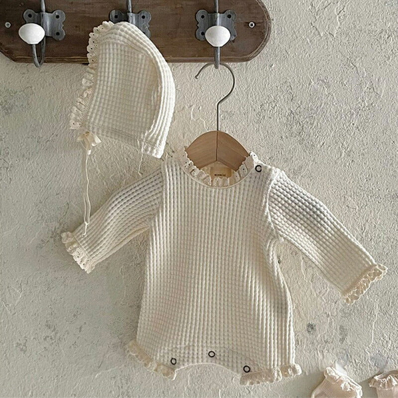 ベビー ロンパース フォーマル おもしろ 薄手 長袖 新生児服 ボンネットセット カバーオール 女の子 男の子 春夏 ベビー服 ベビー用品 赤 fuku-002