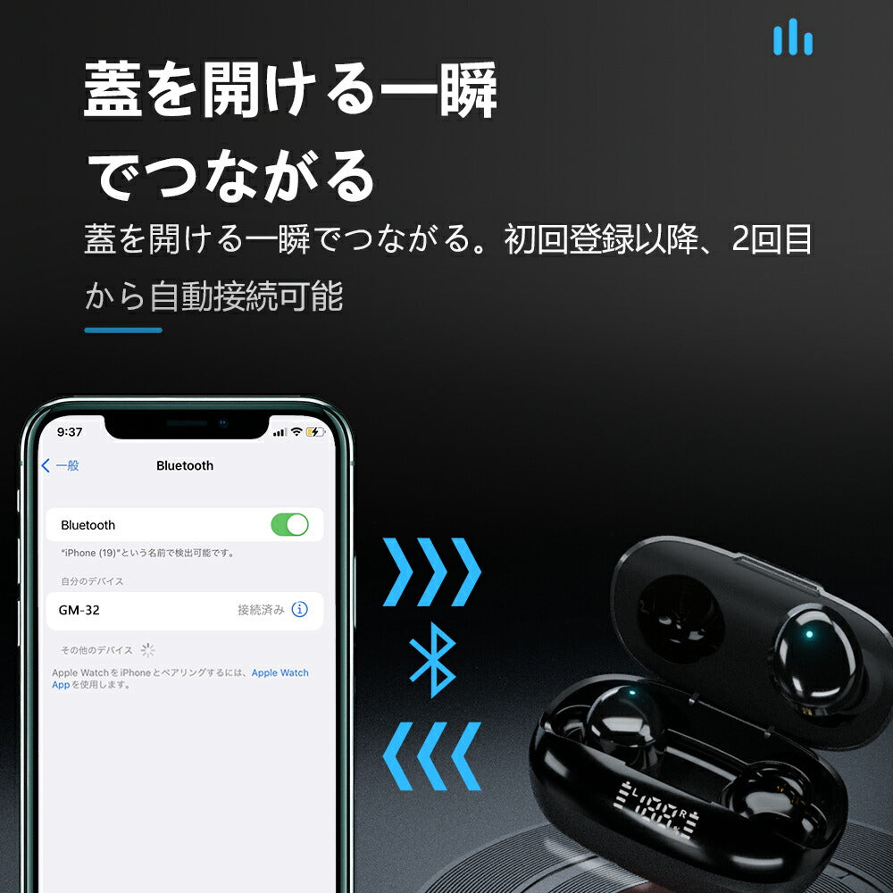 【2023新発売 Bluetooth5.3+EDR 】ワイヤレスイヤホン bluetooth イヤホン 残量表示 AAC対応 日本語音声 Hi-Fi高音質 低遅 earphone-001