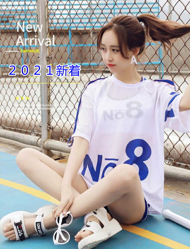 水着 10代  レディース 中学生 高校生 20代 学生 半袖 uv ママ水着 体型カバー 3点セット ビキニ 少女 小胸にもぴったり 韓国 おしゃれ yy1005