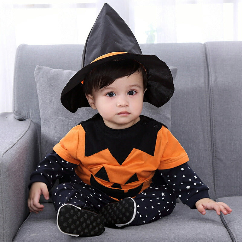 カボチャ 魔法師 子供 ハロウィン衣装 カボチャ コスプレ ハロウィン 衣装 子供 魔法師 コスチューム 子供用 パーカー ベビー キッズ　ハロウィン 仮装 コ 1-wsjfz