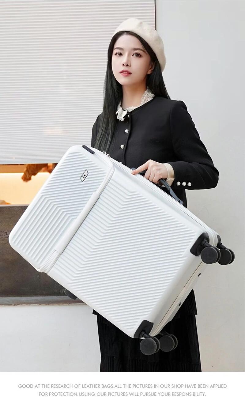 スーツケース フロントオープン 機内持ち込み Sサイズ USBポート付き キャリーケース ファスナータイプ Mサイズ 前ポケット 軽量 トップオープン 前開き  ss57