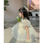 ベビードレス ワンピース 長袖 半袖 セレモニードレス 女の子 結婚式 赤ちゃん 子供服 ロンパース レース ベージュ  ベビー服 春 秋 フォーマル 膝丈 かsgato-012