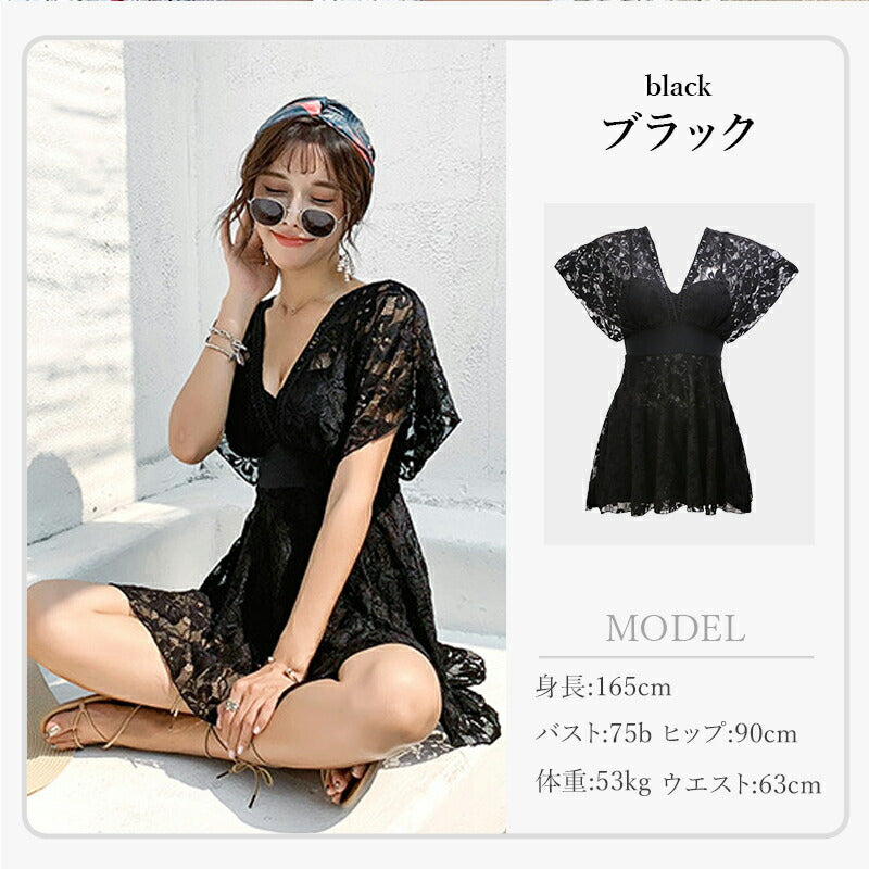 水着 水着 ワンピース レディース 体型カバー水着 大きいサイズ 4L 5L 6L 半袖 ぽっちゃり 20代 30代 40代 50代 ママ水着 ミセス オトナ女 swimsuit-033