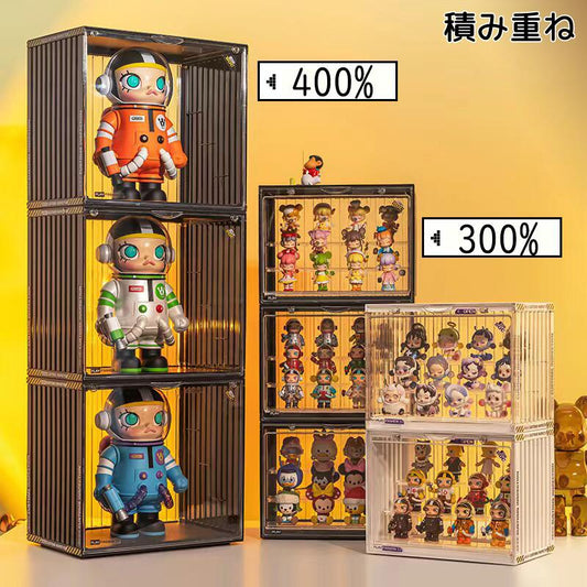 フィギュアケース 収納 コレクション ボックス 高品質 コレクションケース クリアケース 透明展示ケース 積み重ね可能 扉付き 組み立て式 透明 アクリル ケー storage-035