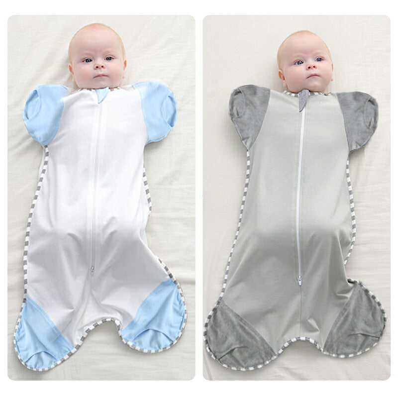 スワドル おくるみ ベビー 夏 手足が出せる 赤ちゃん 着るおくるみ 新生児 寝かしつけ 安眠 熟睡 寝ぐずり対策 夜泣き対策 モロー反射対策 綿 コットン か item-018