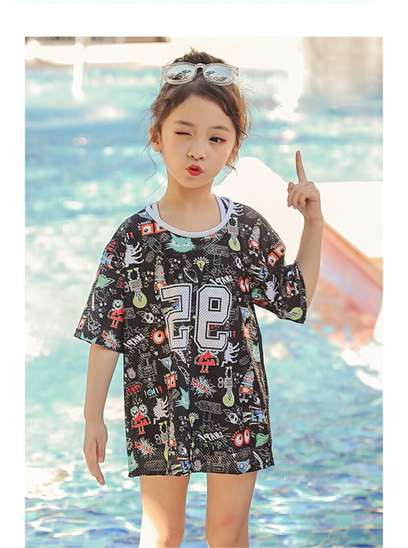 セパレート 子供 水着 女の子 ラッシュガード スクール水着 幼稚園 小学生 中学生 スイミング スクール 海水浴 スイムウェア 水遊び 長袖水着 半袖水着 キ copysku-23