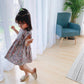 子供服 キッズ ワンピース 女の子 全4色 パープル グリーン 全6サイズ 80 90 100 110 120 130 春夏 キレイメ 新作 フラワー 小花柄 child-skirt-0001