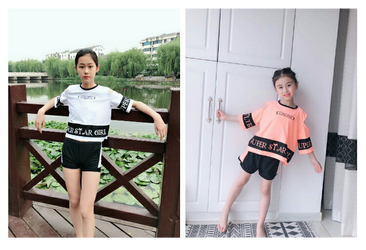 水着 キッズ 女の子 セパレート スイムウェア ラッシュガード 半袖 パンツ スイムスーツ ビーチウェア 水泳 スクール水着 キッズ ジュニア 練 copysku-177