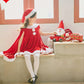 仮装 サンタコス 子供  サンタ服 クリスマス コスチューム 女の子 ポンチョ 2点セット ジュニア キッズ  マント 子供服 帽子 キッズ服 演出服 サンタコ sscopy