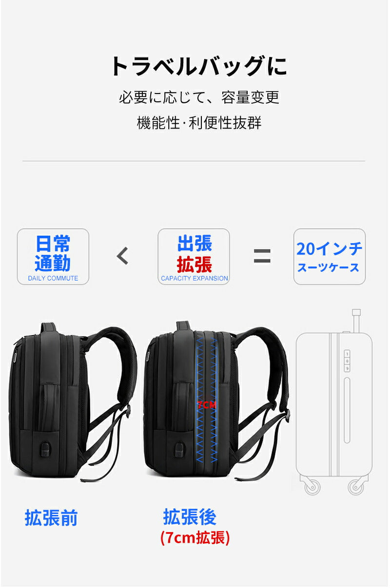 ビジネス リュック メンズ 大容量 軽く感じる  防水 A3 サイズ ノートPC バイク 通勤 通学 出張 旅行 収納 バックパック リュックサック ブラック bag-014