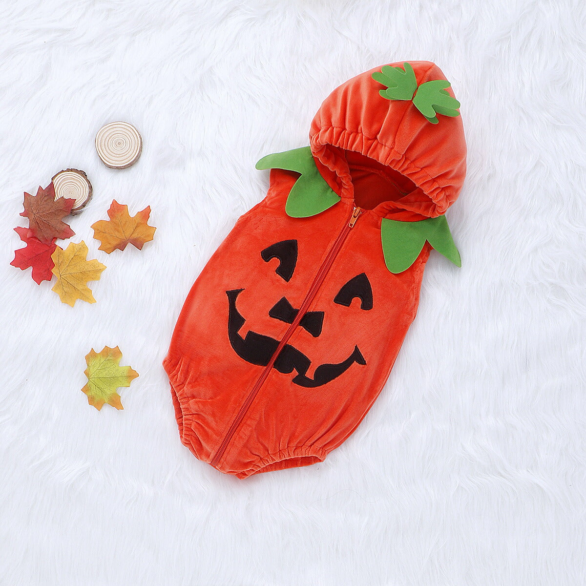 ロンパース ベビー ベビーロンパース かぼちゃ カボチャ 男の子 女の子 ハロウィン かぼちゃロンパース 仮装 コスチューム ベビーコスチューム 秋 冬 70 ngy-1