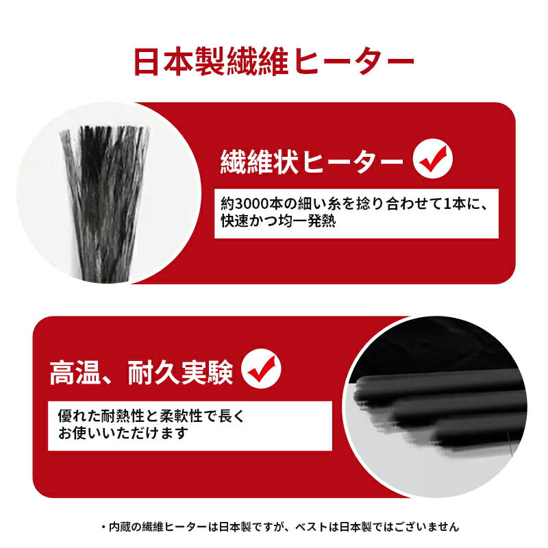 ヒーターベスト 電熱ベスト 日本製ヒーター バッテリー付き 3秒速暖 中綿 USB給電 洗える 三段階調温 軽量 冷え性 メンズ レーディス 電熱ウェア S~4 besuto-20pawa1