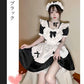 一部即納 メイド服 コスプレ 猫 ネコ耳  かわいい フリル セクシー 赤 ブラック ゆめかわ 大人 レディース バレンタイン エプロン カチューシャ 半袖 ス copysku-39
