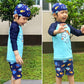 水着 キッズ水着 上下 帽子付き 魚 半袖 男の子 ベビー 赤ちゃん 水着 キッズ 子供 日焼け 対策 紫外線 小学生 保育園 幼稚園 プール 男子 男の子 ス copysku-196