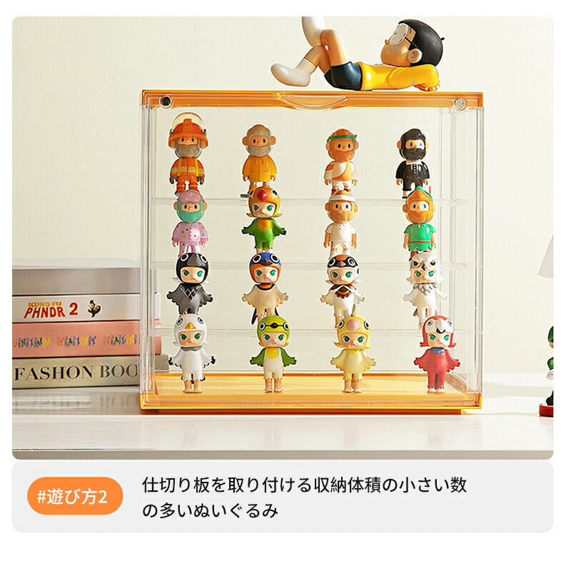 フィギュアケース 組み立て式 収納 ビッグサイズ 展示ボックス 高品質 3段 4段 コレクションケース コレクション ボックス クリアケース 積み重ね可能 扉付 storage-0145