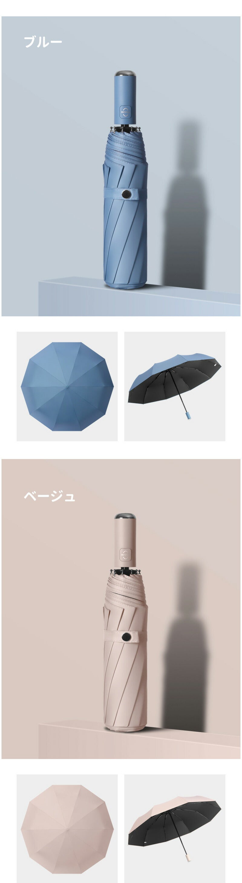 完全遮光 日傘 遮光率100% 折りたたみ 傘 自動開閉 折り畳み傘 軽量 1級遮光 UVカット 大きい レディース メンズ コンパクト 大きめ 風に強い 防水kasa-1014