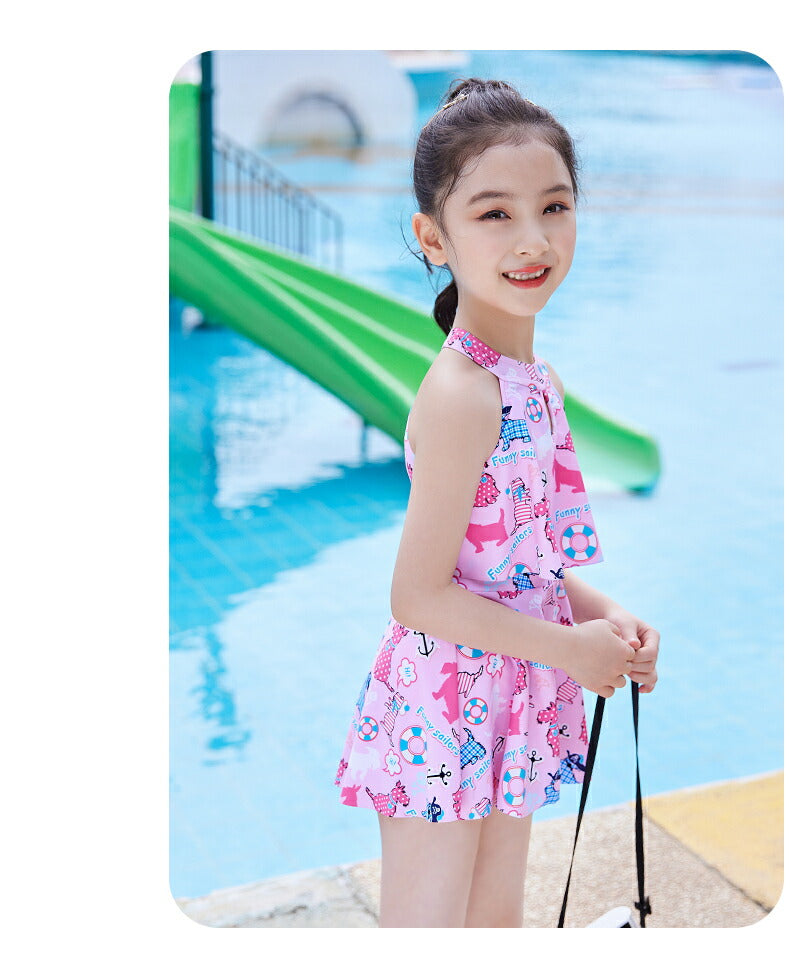 キッズ 水着 女の子 セパレート 子供 水着 女の子 ラッシュガード スクール水着 幼稚園 小学生 中学生 スイミング スクール 海水浴 スイムウェア 水遊び  copysku-133