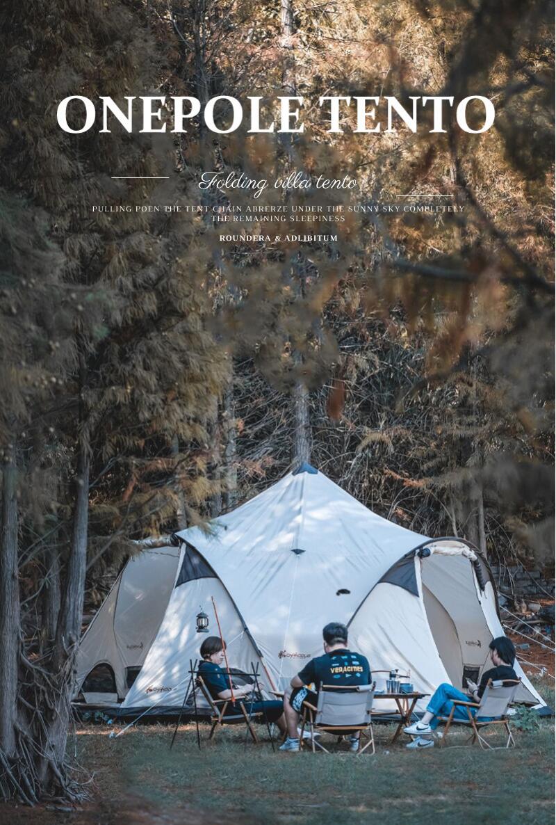 ワンポールテント キャンプテント 大型テント ベル型 テント 5~8人用テント テント ベルテント ティピーテント アウトドア キャンプ 通気 防水 防虫 レジ tento-011