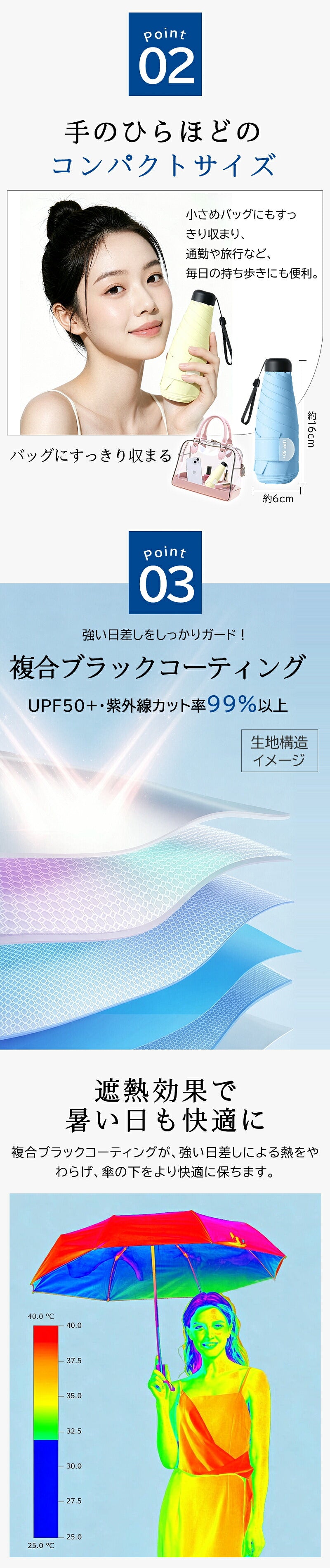 日傘 形状記憶 折りたたみ ミニサイズ コンパクト 軽量 レディース 手開き メンズ 完全遮光 uvカット 女性 紫外線対策 男性 手動開閉 マニュアル開閉 高品質