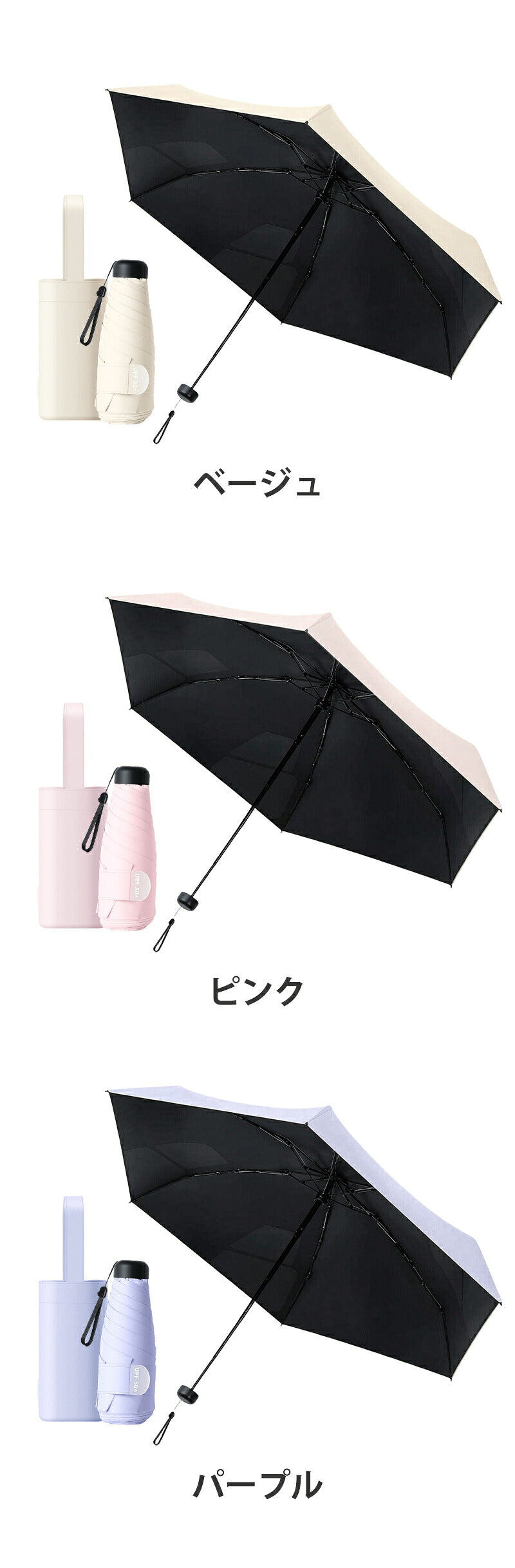日傘 形状記憶 折りたたみ ミニサイズ コンパクト 軽量 レディース 手開き メンズ 完全遮光 uvカット 女性 紫外線対策 男性 手動開閉 マニュアル開閉 高品質