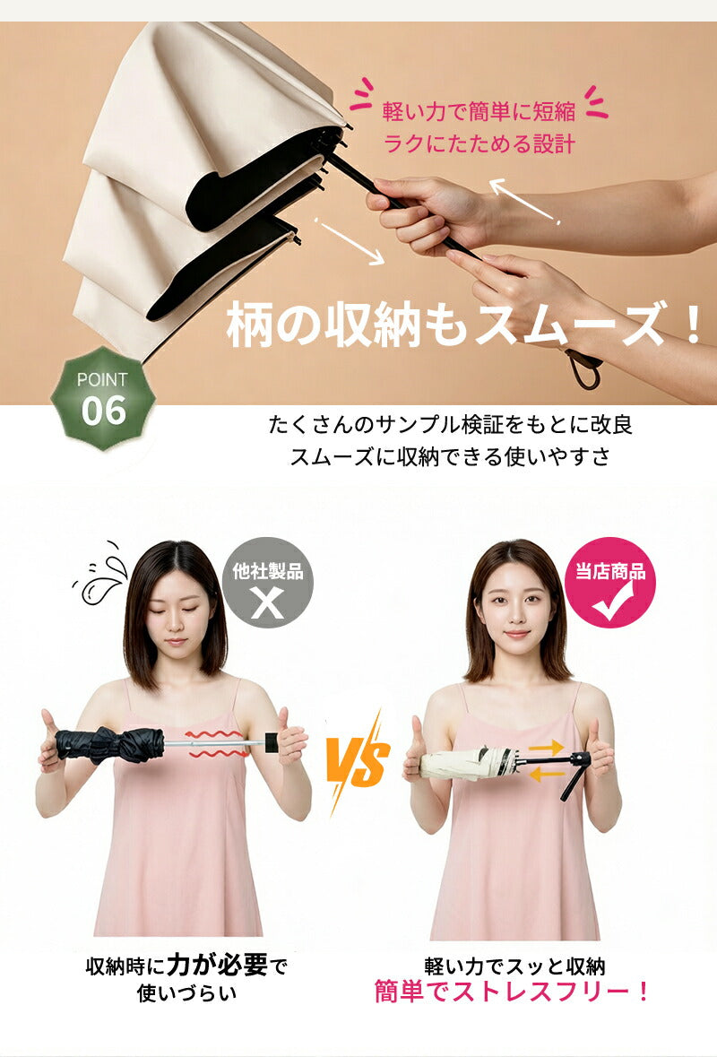 日傘 折りたたみ傘 折り畳み傘 折畳傘 雨傘 晴雨兼用 完全遮光 UVカット99％ UPF50+ 紫外線対策 遮熱 涼しい 自動開閉 ワンタッチ 軽量 超軽量 丈夫 6本骨 大きめ コンパクト 防水 撥水 速乾 濡れない レディース メンズ 男女兼用 かわいい 春 夏 梅雨