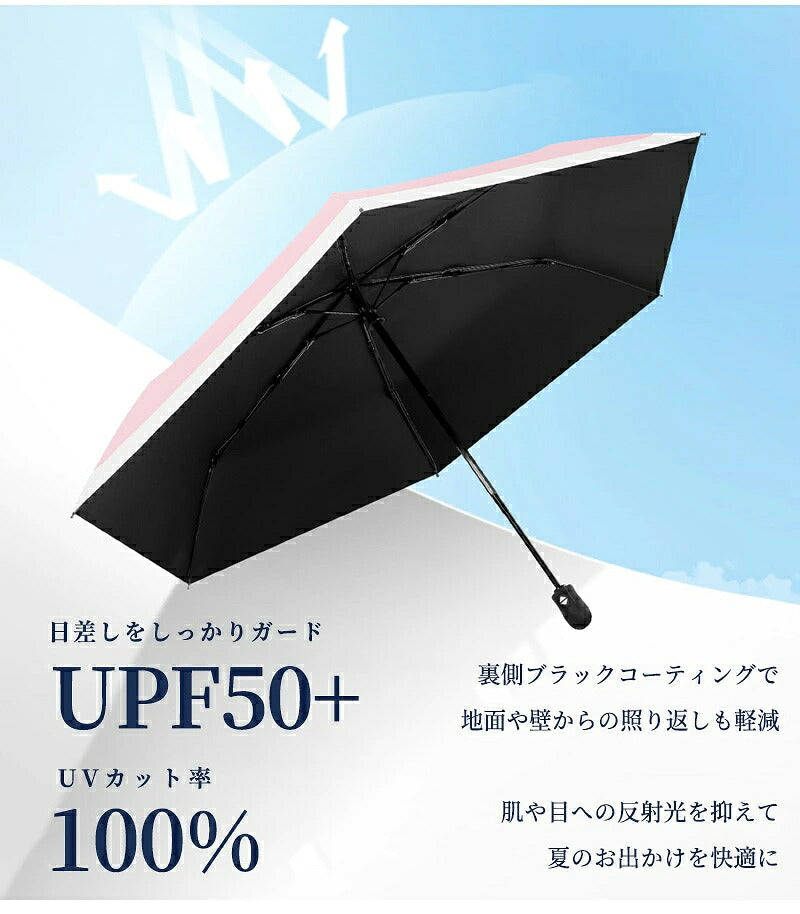 日傘 折りたたみ傘 折り畳み傘 折畳傘 雨傘 晴雨兼用 完全遮光 UVカット100％ UPF50+ 紫外線対策 遮熱 涼しい 自動開閉 ワンタッチ 軽量 超軽量 丈夫 6本骨 大きめ コンパクト 防水 撥水 速乾 濡れない レディース メンズ 男女兼用 かわいい 春 夏 梅雨