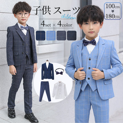 スーツ 男の子 5点セット 七五三 子供 入学式 フォーマル 子供スーツ 子供服 卒業式 送料無料 紳士服 キッズ 誕生日 入園kidssuit-002