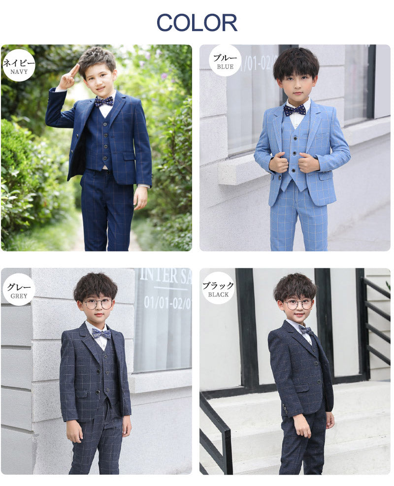 スーツ 男の子 5点セット 七五三 子供 入学式 フォーマル 子供スーツ 子供服 卒業式 送料無料 紳士服 キッズ 誕生日 入園kidssuit-002