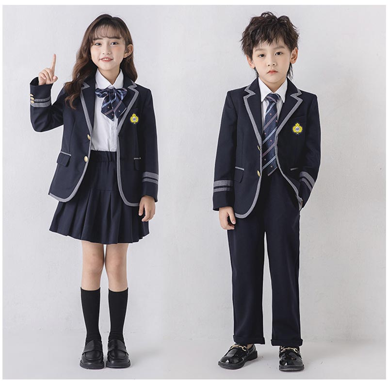 入学式スーツ 子供 セーラー服 チェックスカート キッズ 卒業式　5点セット 女子学生制服 上下セット フォーマル スクールシャkidssuit-003