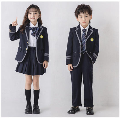 入学式スーツ 子供 セーラー服 チェックスカート キッズ 卒業式　5点セット 女子学生制服 上下セット フォーマル スクールシャツ ジュニア 入学式 子供服 男の子 女子高校生ミニスカ 子どもダンス 演出服 学生服 コスチューム 女の子