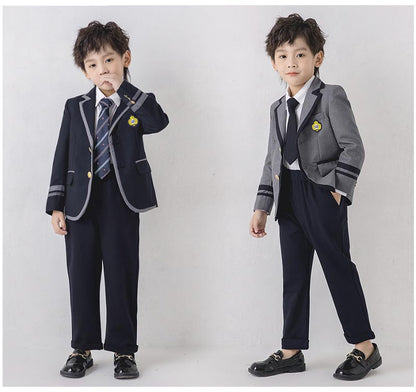 入学式スーツ 子供 セーラー服 チェックスカート キッズ 卒業式　5点セット 女子学生制服 上下セット フォーマル スクールシャツ ジュニア 入学式 子供服 男の子 女子高校生ミニスカ 子どもダンス 演出服 学生服 コスチューム 女の子