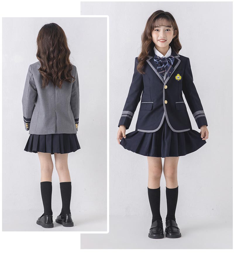 入学式スーツ 子供 セーラー服 チェックスカート キッズ 卒業式　5点セット 女子学生制服 上下セット フォーマル スクールシャkidssuit-003