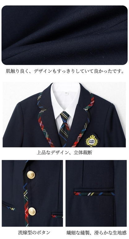 入学式 スーツ 子供 セーラー服　チェックスカート キッズ 卒業式　5点セット 女子学生制服 上下セット フォーマル スクールシャツ ジュニア 入学式 子供服 男の子/女子高校生ミニスカ 子どもダンス 演出服 学生服 コスチューム 女の子