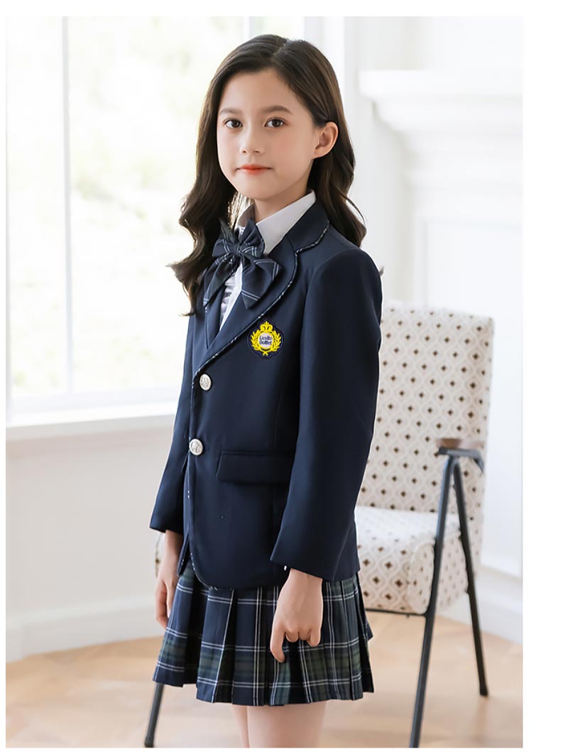 入学式 スーツ 子供 セーラー服 チェックスカート キッズ 卒業式 5点セット 女子学生制服 上下セット フォーマル スクールシkidssuit-005