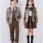入学式 スーツ 子供 セーラー服 チェックスカート キッズ 卒業式 5点セット 女子学生制服 上下セット フォーマル スクールシkidssuit-006