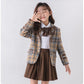 入学式 スーツ 子供 セーラー服 チェックスカート キッズ 卒業式 5点セット 女子学生制服 上下セット フォーマル スクールシkidssuit-006