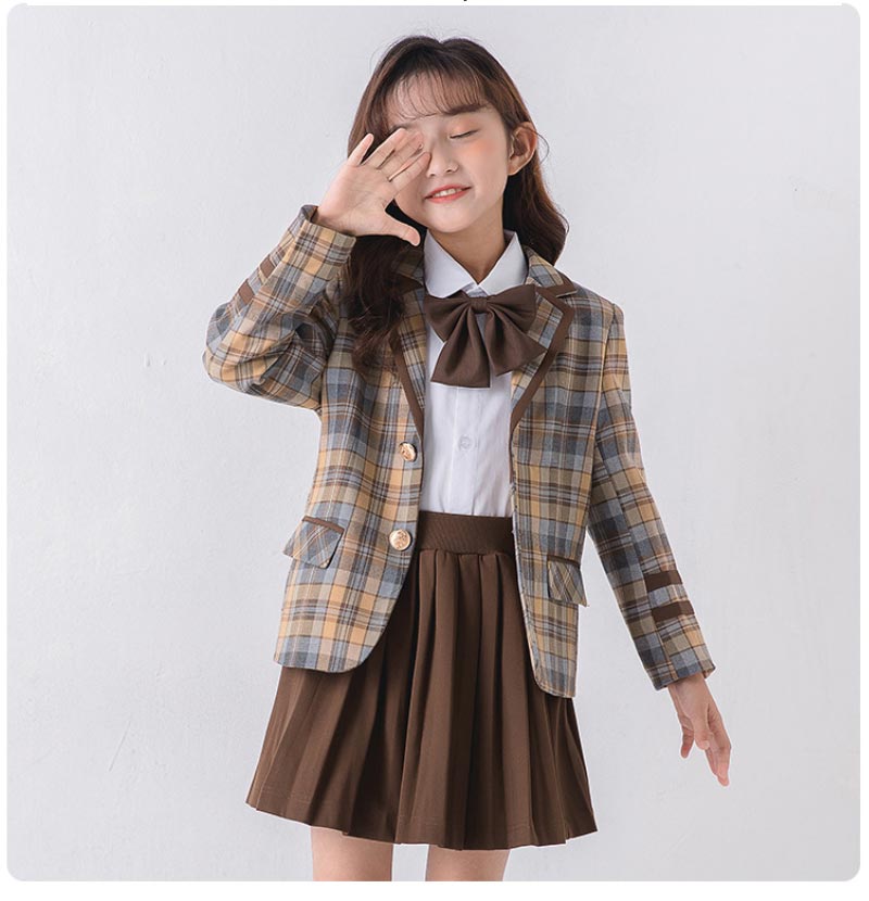 入学式 スーツ 子供 セーラー服 チェックスカート キッズ 卒業式 5点セット 女子学生制服 上下セット フォーマル スクールシkidssuit-006