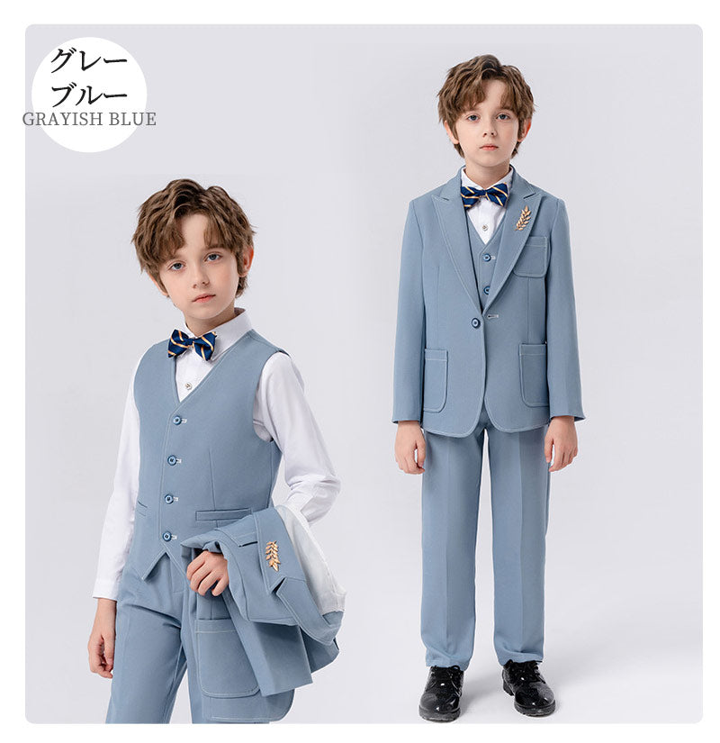 スーツ 男の子 5点セット 七五三 子供 入学式 フォーマル 子供スーツ 子供服 卒業式 送料無料 紳士服 キッズ 誕生日 入園式 小学生 中学生 卒園式 ピアkidssuit-008