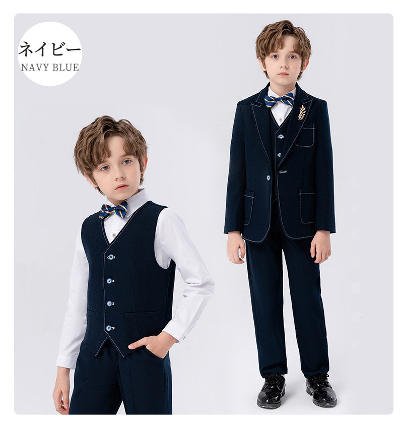 スーツ 男の子 5点セット 七五三 子供 入学式 フォーマル 子供スーツ 子供服 卒業式 送料無料 紳士服 キッズ 誕生日 入園式 小学生 中学生 卒園式 ピアkidssuit-008