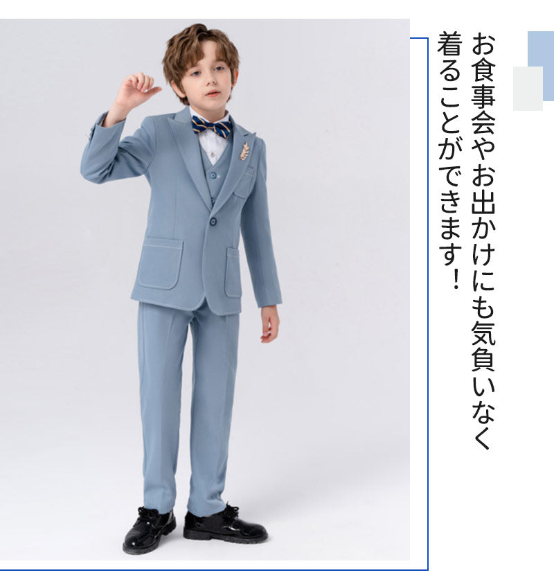 スーツ 男の子 5点セット 七五三 子供 入学式 フォーマル 子供スーツ 子供服 卒業式 送料無料 紳士服 キッズ 誕生日 入園式 小学生 中学生 卒園式 ピアkidssuit-008