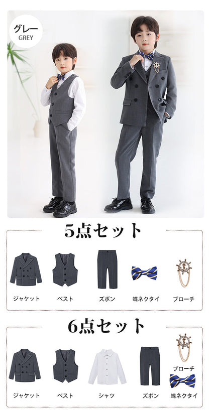 スーツ 男の子 5点セット 6点セット 七五三 子供 入学式 フォーマル 子供スーツ 子供服 卒業式 送料無料 紳士服 キッズ 誕生日 入園式 小学生 中学生 卒園式 ピアノ発表会 華やか 保育園 保育所 退所式  90/100/110/120/130/140/150/160/170cm