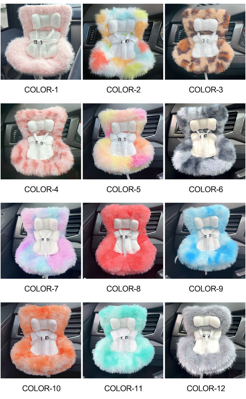 LABUBU用 安全シート 椅子 12色 ドールカーシート ラブブ エアコン飾り クリップ リアル ベビーシート ぬいぐるみ人形 シート エアコンアクセサリー 装飾 飾り 座っている姿用 チャイルドシート ドール用 カーシート 車 アクセサリー