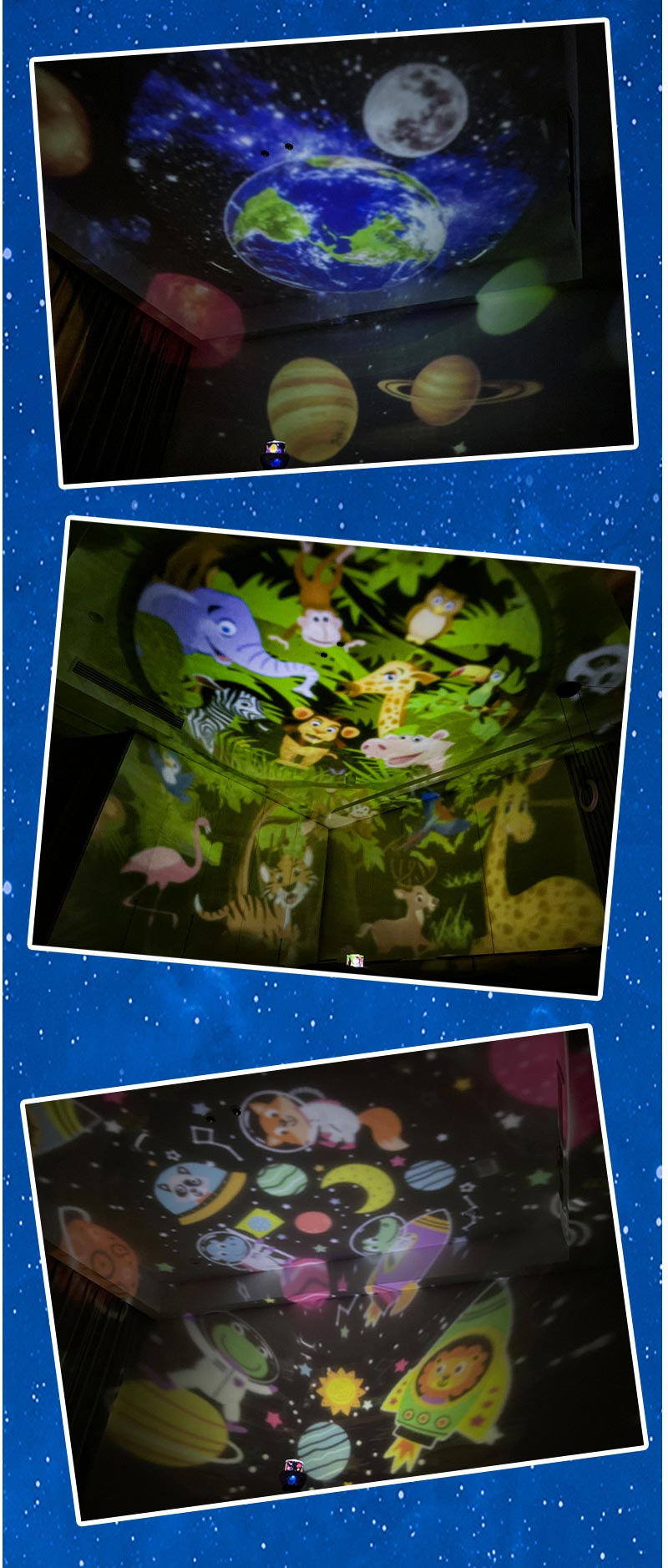 28種類投影フィルム付き プラネタリウム 子供 家庭用 プロジェクター Bluetooth対応 リモコン付き ベッドサイドランプ 投影フィルム 星座 花火 寝室light-001