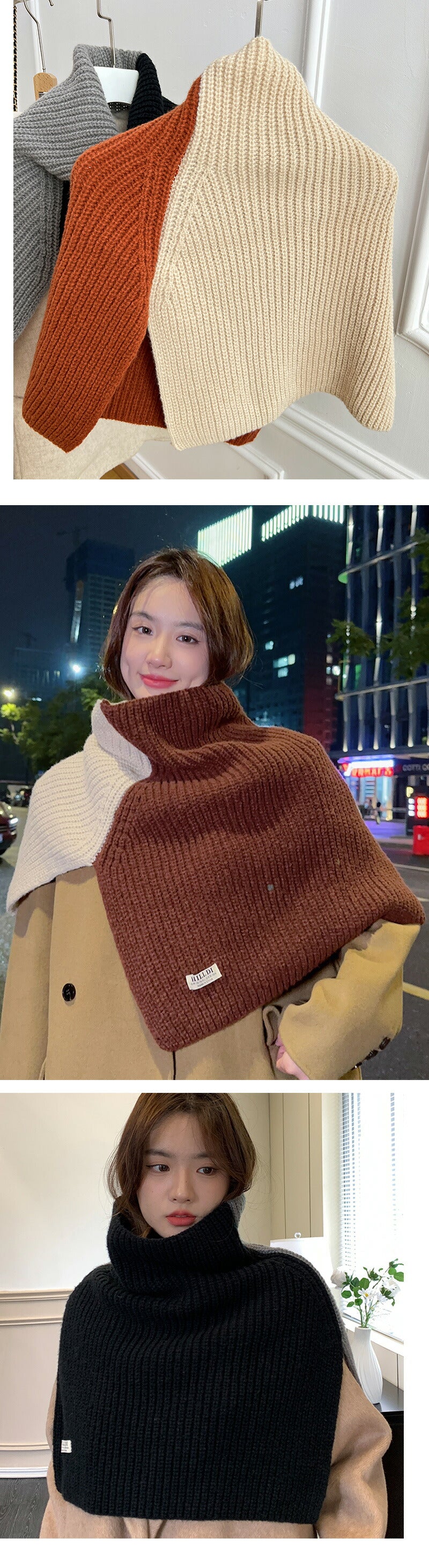 【クーポン利用で1580円★20日終了！】マント ニット マフラー 小物 ニットスリットポンチョ 2タイプ ニットポンチョ タートルネック ニットウォーマー ノースリーブ ポンチョ ハイネック リブ スリット ショート 丈 カラバリ 秋 冬 防寒 30代 40代 50代 60代