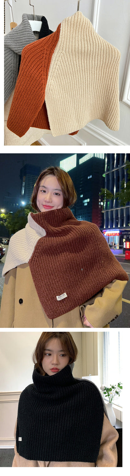 マント ニット マフラー 小物 ニットスリットポンチョ 2タイプ ニットポンチョ タートルネック ニットウォーマー ノースリーブ ポンチョ ハイネック リブ スリット ショート 丈 カラバリ 秋 冬 防寒 30代 40代 50代 60代