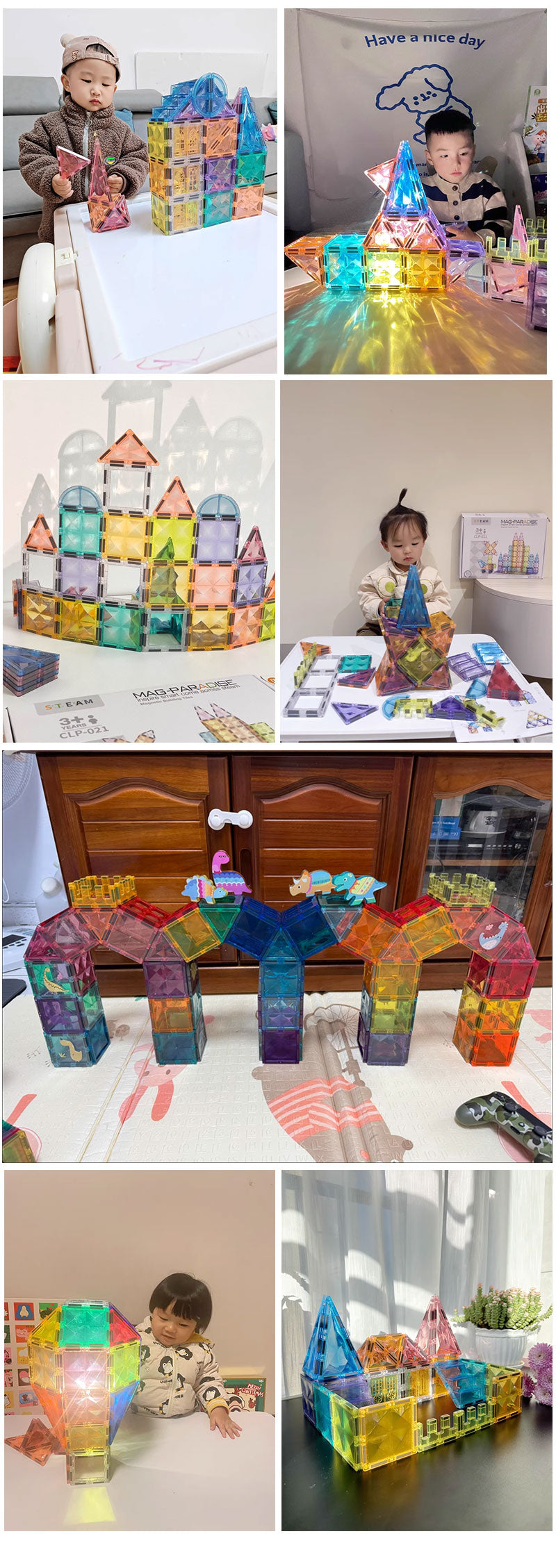 マグネットブロック 知育玩具 カラフルパズル 幼児 子供 男の子 女の子 3歳 4歳 5歳 教育 発育 創造 自由 自在 ギフト プレゼント お祝い
