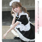 メイド服 ハロウィン コスプレ メイド 可愛い 女の子 セクシー カップル ロリータ 定番 衣装 レディース エプロン ドレス アリス風仮装 男ウケ 大きいサイズ 頭飾り カチューシャ 女子会 アイドル ブラック 黒 学園祭 豪華6点セット S-2XL